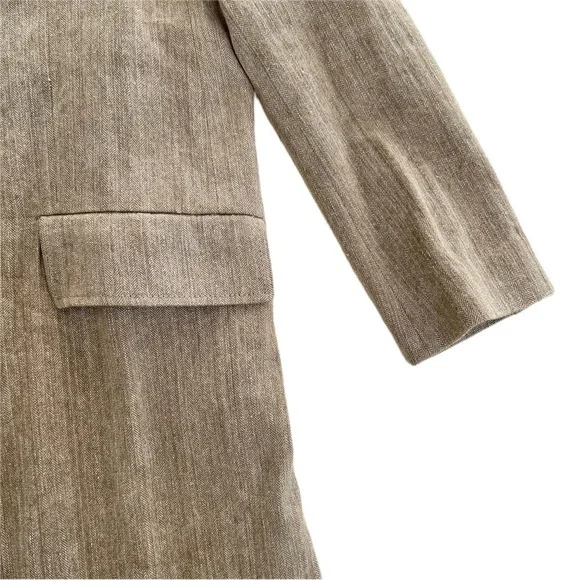 NWOT Zara Rustic Brown Linen Cotton Fall/Winter Trench Coat - Size XS - Picture 11 of 16